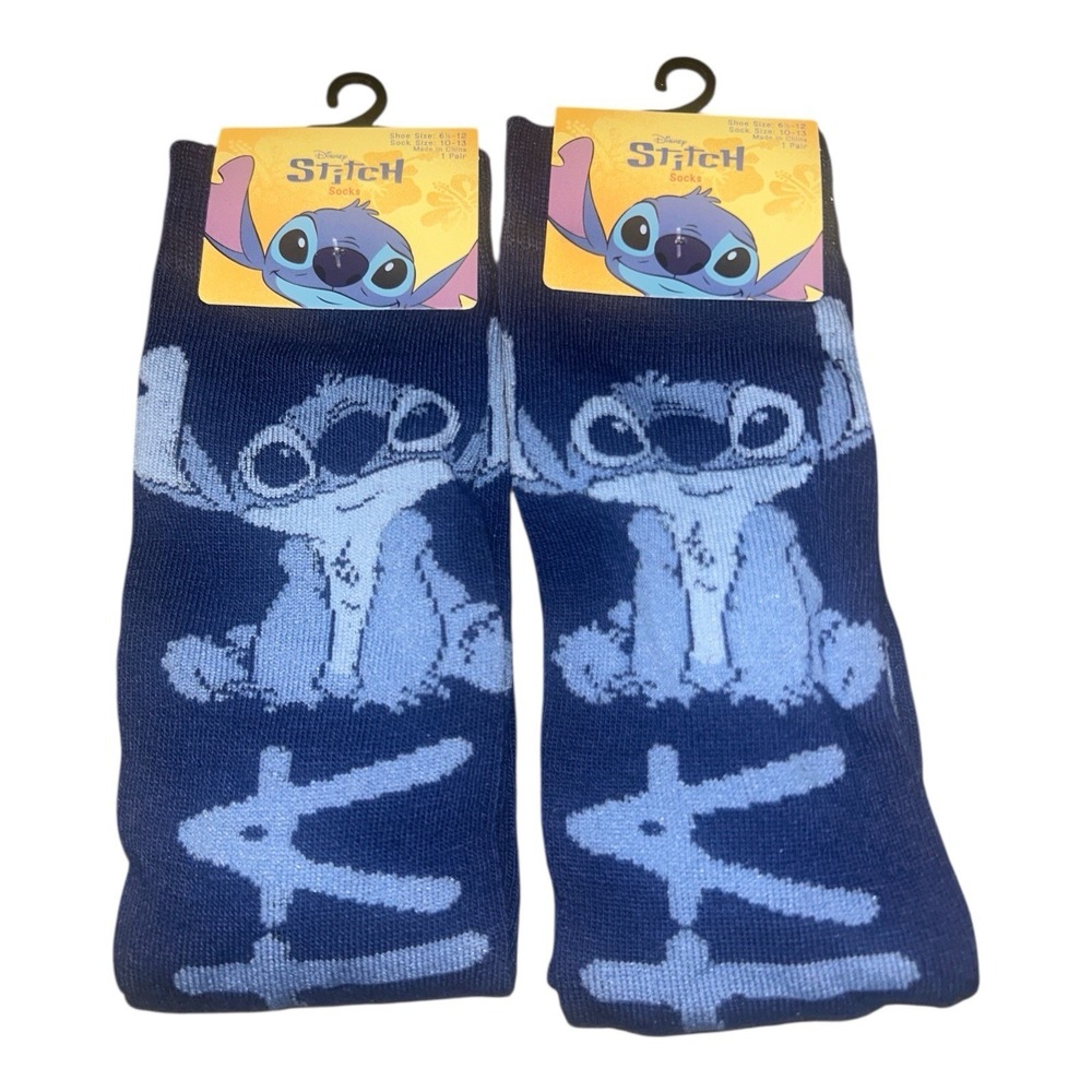 Disney Stitch Aloha Socks 2 Pack Unisex Size 6.5-12 NWT Crew Socks